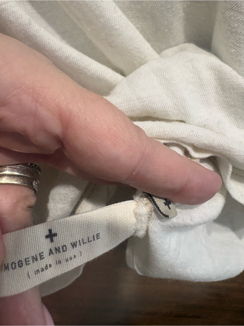 IMOGENE AND WILLIE Cream Ringer Tank with Olive Trim - Picture 5 of 8